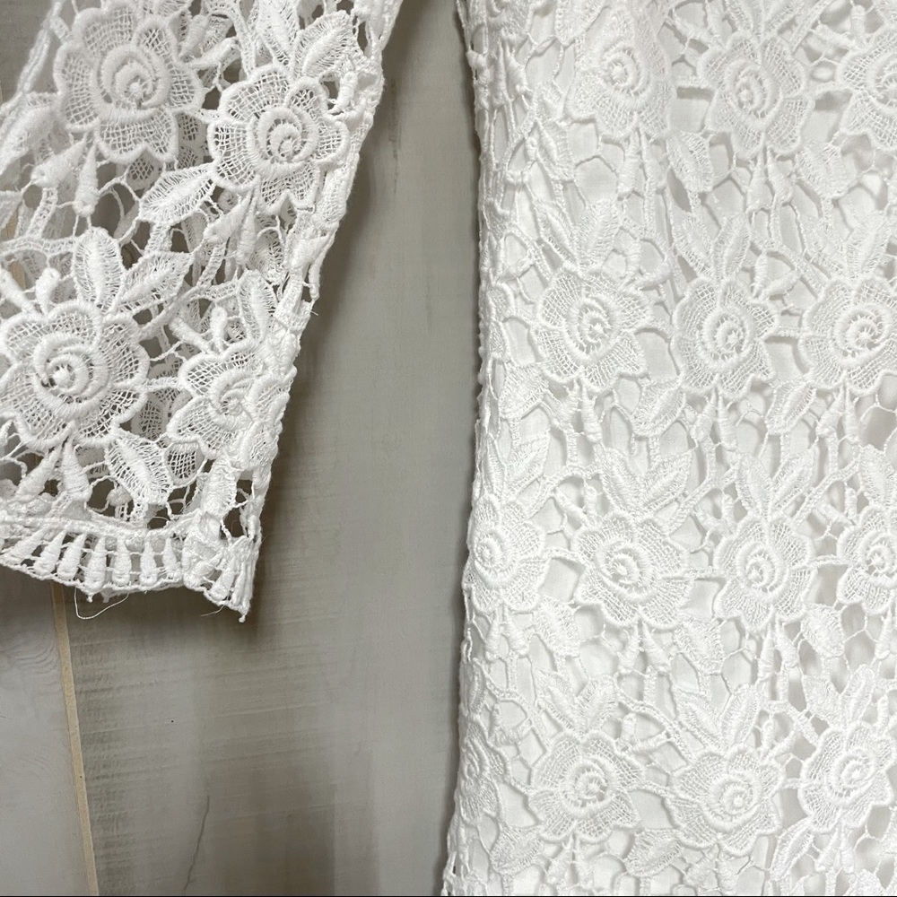White House Black Market White Lace Crochet Dress - Picture 8 of 9